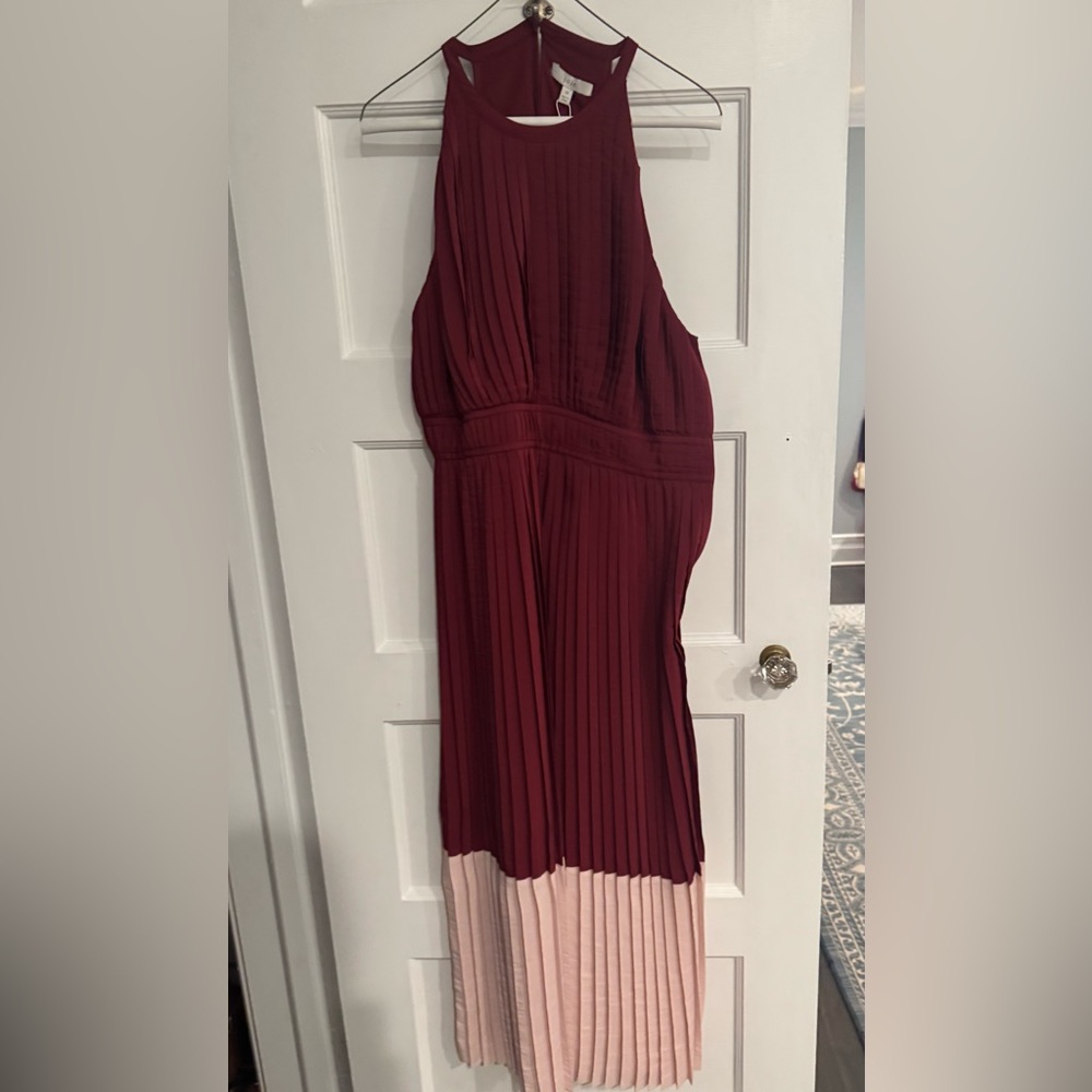Joie Pleated Halter Colorblock Dress, Size 10 - Picture 6 of 6